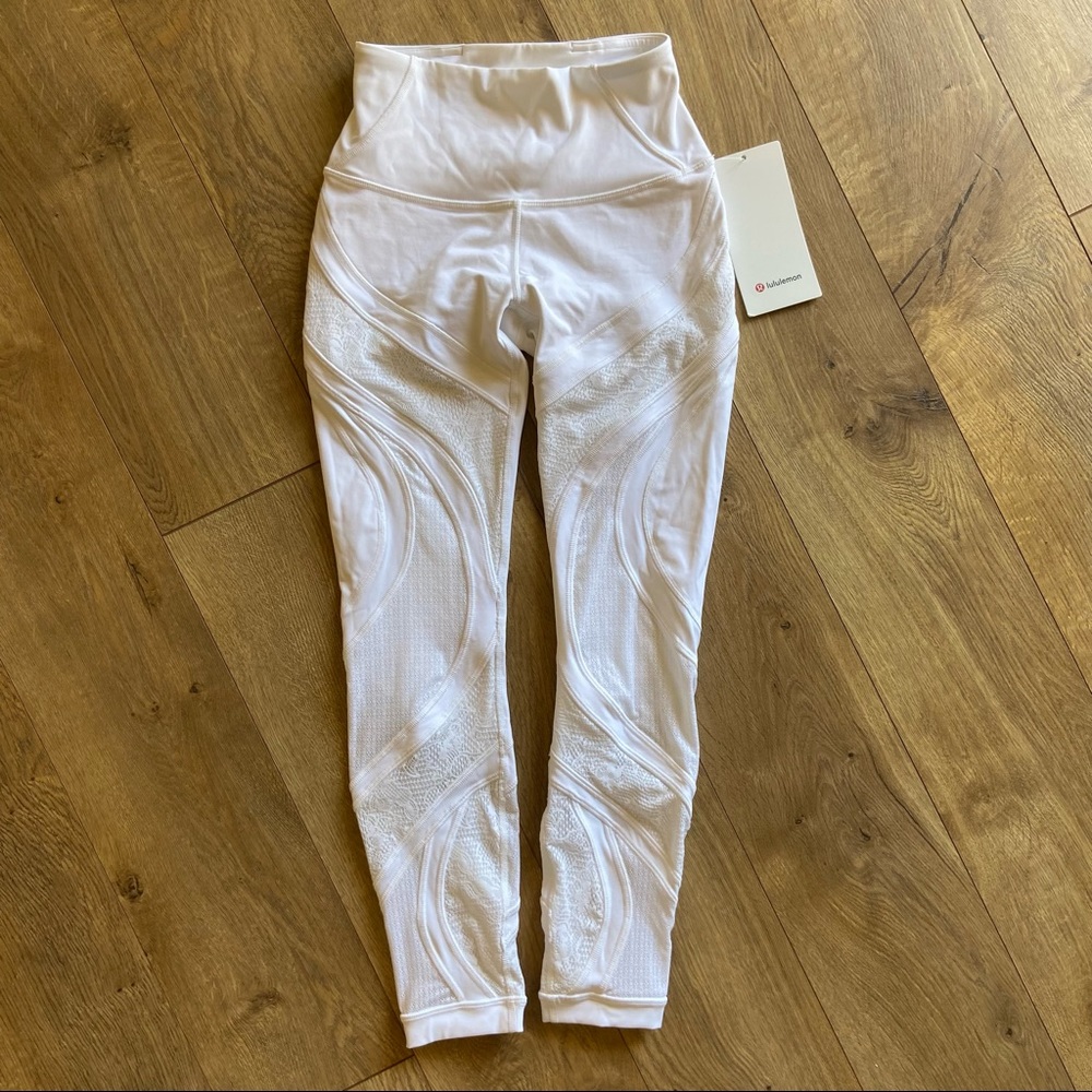 Lululemon Wonder Under Tight - 25” - White/Lace - Sz 4 - NWT